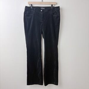 WHBM Low Rise Bootcut Velvet Pants Womens 10R Black Y2K Minimalist Chic Vintage